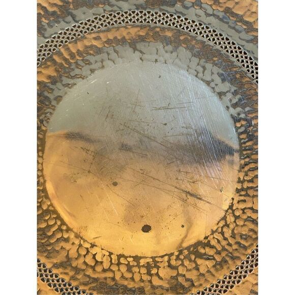 Footed Serving Tray Derby S P Co Silver Plate Pierced Edge # 6677 10” (0748) - Picture 3 of 5